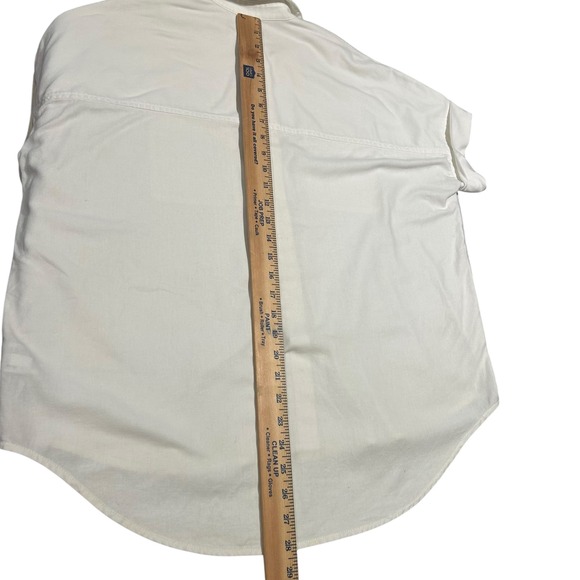 Madewell White Short Sleeve Button Up Shirt Womens S Boxy Cotton Poplin Core Top - Picture 5 of 6
